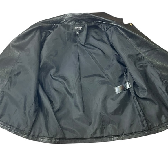 Topshop Rosa Biker Jacket Black Size 10 - Picture 10 of 15